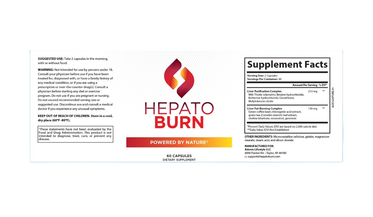 Hepatoburn Nutritional Facts